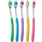 25pk Premium Rubberizred Grip Color Coded Toothbrushes (You get Five 5pks) F-S
