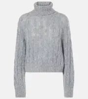 [Brunello Cucinelli] Brunello Cucinelli Wool and mohair turtleneck sweater AU 12 blue