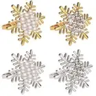 Pack of 6 Snowflake Napkin Rings Christmas Napkin Holder Elegant Table Adornment