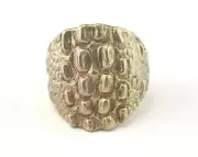 Crocodile Adjustable Ring Raw brass (18mm 7.5US inner size - Adjustable ) 2753