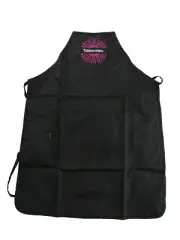 TUPPERWARE Consultant Logo Apron Black w/ Pink & White Embroidery Two Pockets