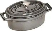 [STAUB] Cast Iron Oval Mini Cocotte 11 cm Graphite Grey