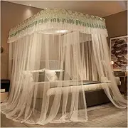 Canopy for s Bed Mosquito Net Princess Three Side Openings Post Romantic Lace Bed Curtain Canopy Netting Bed Net Canopy Bedding (Color : White, Size : 150 * 200cm)