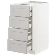 METOD base cb 4 frnts/2 low/3 md drwrs, white Maximera/Lerhyttan light grey, 40x60x80 cm