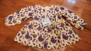 Kate Quinn 18-24 Months Girl Long Sleeve Button Front Top 100% Organic Crystals