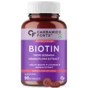 Carbamide Forte Biotin Tablets for Hair Growth with Amla, Brahmi,90cap