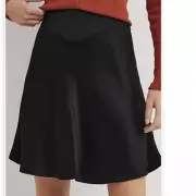 Boden R0197 NWT Black Satin Bias Cut Mini Skirt US Women's Plus Size 16/18