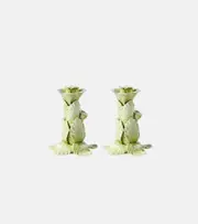 [Bitossi] Bitossi Set of 2 floral ceramic candleholders