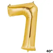 40" GOLD Number 7 Mylar Foil Balloon 1 pc Party BackDrop Decorations Supply