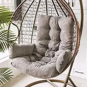 CAMBOS Egg Chair Cushion, Thicken Hammock Chair Cushion, Swing Hanging Basket Chair Cushion for Garden Outdoor Indoor Patio (Only Cushion)(Color:Gray)