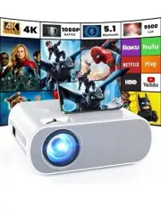 Mini Bluetooth Projector, Native 1080P WiFi Bluetooth Projector NEW