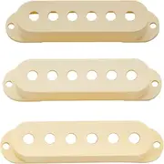 Musiclily Pro Plastic Guitar Single Coil Pickup Covers Set for Import Strat Squier Style Electric Guitar, Cream(Set of 3)