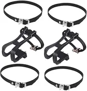 Mipcase 1Set Wear Resistant Bike Toe Clips with Replaceable Straps Bike Toe Cages for and Road Convenient Foot Pedal Control for Enhanced