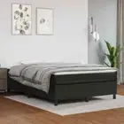 Double Size Bed Frame Faux Leather Modern Floor Mattress Base Platform Black