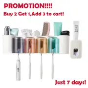 Auto Automatic Toothpaste Dispenser Toothbrush Holder Squeezer Wall Mount