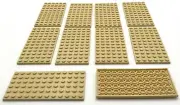 Lego 10 New Tan Plates 6 x 12 Stud Pieces