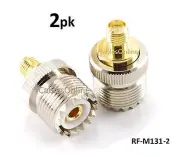 2-PACK Gold Plated SMA Female to UHF (SO-239) Female Jack Adapter, RF-M131-2