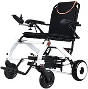 Lightweight Electric Wheelchair for Adults, Compact Power Wheelchair with Removable Battery, Foldable, 360 ° waterproof interference-resistant smart joystick(White)