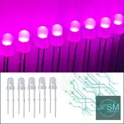 100PCS 3mm F3 PINK Led Light Emitting Diode DIFFUSED Top Round Head Long Pins