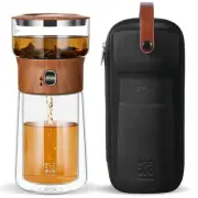 Modern Glass Infuser Teapot, One Touch Tea Maker for Loose Leaf Tea with Insu...