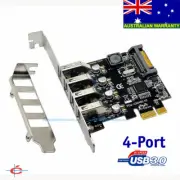4-Port 2U/4U USB 3.0 PCI-E Card, Self Powered + Ext. Power, Overload Protection