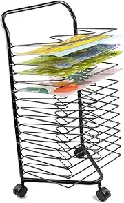 Art Drying Rack, 16tiers Watercolor Painting and Oil Painting Easel, Ideal for Kindergartens and Art Studios,Children's Canvas