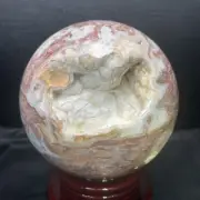 3.53kg 130mm Natural Mexican Lace Agate Geode Sphere Quartz Crystal Bal Healing