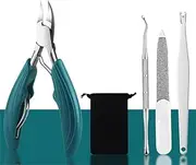 Toe Nail Clippers Set Remove Nail Ingrown Nipper Cuticle Scissors Nail Cutter Tool Pedicure Manicure,Dark Green
