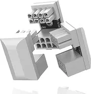 EZDIY-FAB GPU VGA PCIe 8 Pin U Turn 180 Degree Angle Connector Power Adapter Board for Desktop Graphics Card-Reverse Type 3-Pack White