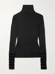 [The Row] The Row - Benas Jersey Turtleneck Top - Black - small small Black
