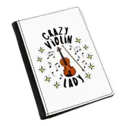 Crazy Violin Lady Stars Passport Holder Cover Case Mum Mothers Day Girlfriend