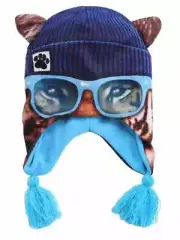Boys Tiger With Glasses Trapper Hat