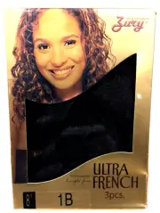 ZURY 100% Human Hair ULTRA FRENCH 3 PC 8" Tangle Free Color 1B