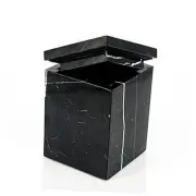 Marble Canister Natural Stone Qtip Holder with Lid Square Bathroom Vanity