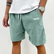 Men's Shorts Summer Shorts Casual Shorts Corduroy Shorts Pocket Elastic Waist Drawstring Plain Comfort Breathable Short Outdoor Vacation Sport Casual Black Lig