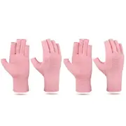 2 Pair of Sprots Protective Gloves for Men Women Pink