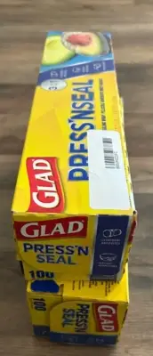 Glad Sealable Plastic Wrap Press'n Seal with Griptex, 100 sq ft-2 Pack