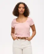 Scoop Neck Tee | Grey Pink
