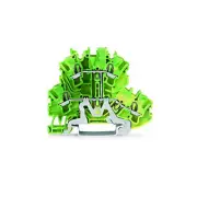 A● 5pcs WAGO 2002-2207 ​4-Conductor Double-Deck Terminal Block Green-Yellow New