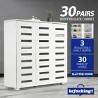 Wooden Shoe Storage Cabinet Shoe Rack Shelf Organiser Cupboard 30 Pairs White