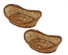 Natural Handmade Bamboo Storage Basket (Brown, Pack of 2) US