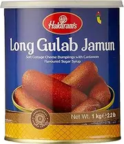 Haldiram's Long Gulab Jamun Tin 1 kg,