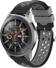 Sport Watch Bands Compatible with 22mm Samsung Gear S3 Classic&Frontier /Galaxy Watch 46mm /Galaxy Watch 3 45mm/Garmin Forerunner 945/Amazfit GTR, Soft Silicone Breathable Colorful Watch Strap for Women Men