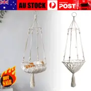Macrame Cat Hammock Swing Bed Tassel Woven Hanging Pet Cat Nest Basket Tapestry~