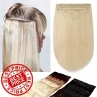 100% Remy Human Hair One Piece Clip In Real Hair Extensions 3/4 Full Head White#