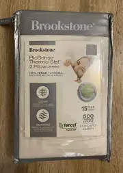 Brookstone BioSense 500-Thread-Count Standard Pillowcase Set Ivory