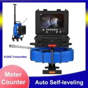 9'' Pipe Inspection Camera with Trolley Pull Rod 512HZ Industrial Endoscope DVR