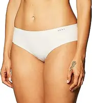 [DKNY] Women's Litewear Seamless Cut Anywhere Hipster Panty, Vanilla/Graphite, Large