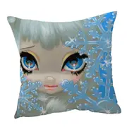 Faces of Faery #135 Beautiful Snowflake Ice Girl Cushion Cover