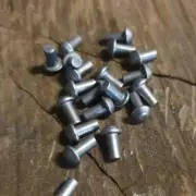 Solid Round Head Steel rivets x 20